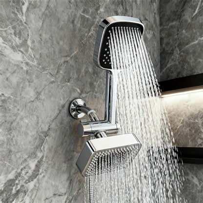 2-in-1 High Pressure Handheld Shower Head Set with Rain Showerhead – Long Hose T-Valve ABS Wall Mount Bathroom Upgrade