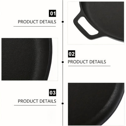 Cast Iron Frying Pan Non-Stick 11 Inch 28cm – Rust-Proof Anti-Deformation Even Heating | Oven & Induction Safe Skillet for Pizza Barbecue & Camping | Durable Cast Iron Pan Single or 2-Pack