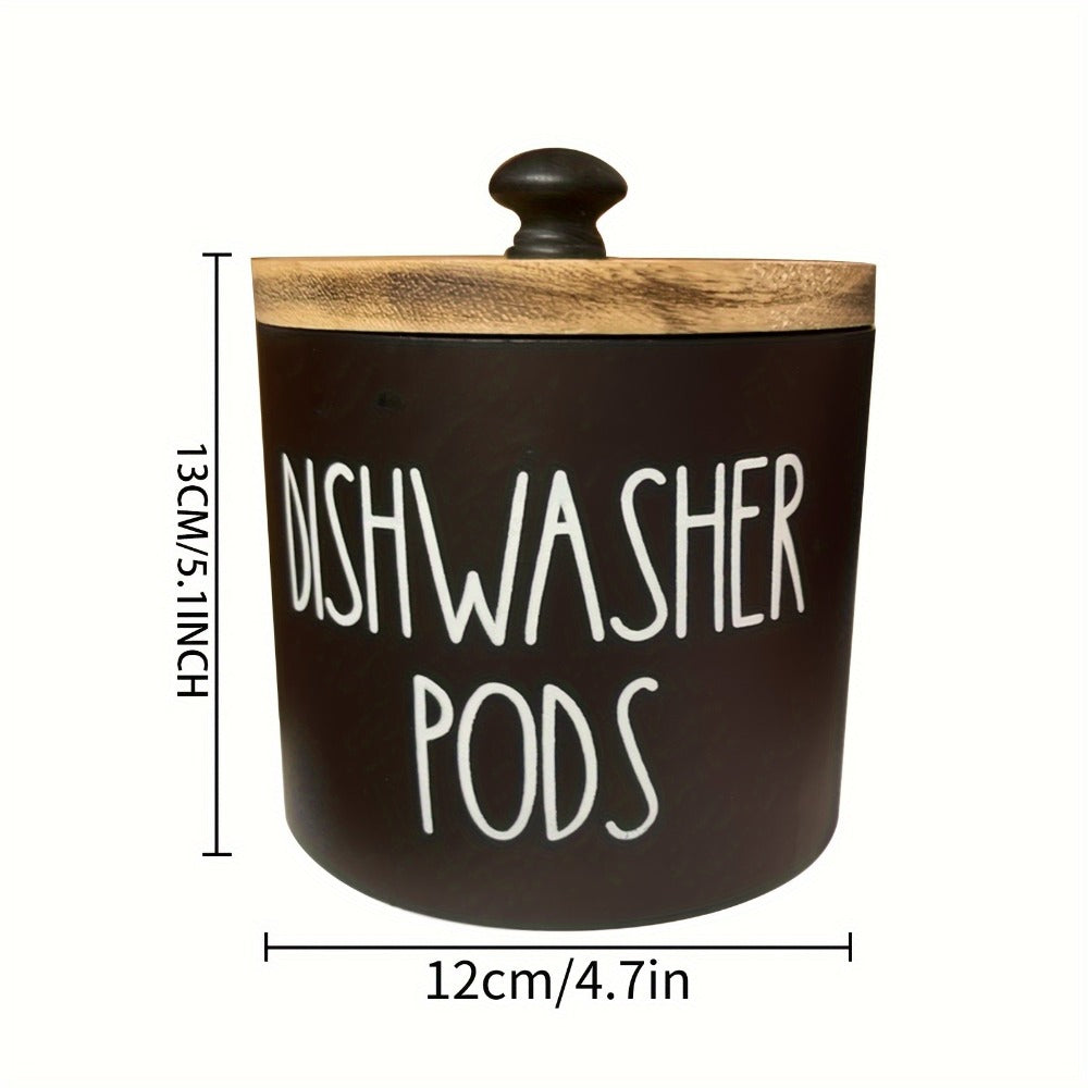 Laundry Ball Holder Round Storage Container | Bohemian Wooden Organizer for Laundry Pods Detergent Dryer Balls – Space-Saving Kitchen Bathroom Farmhouse Decor Countertop Basket