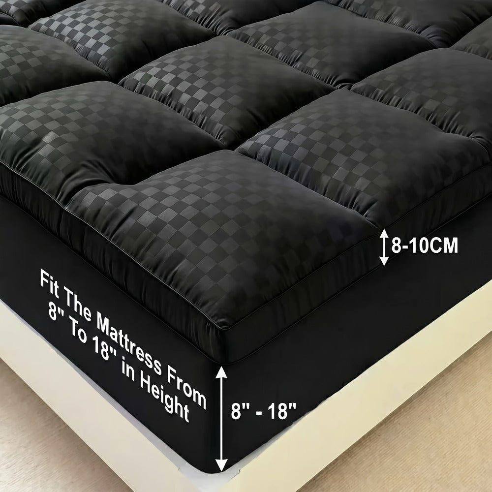 Quilted Mattress Topper Pillow Top 1000GSM - Fitted Mattress Pad Cover Deep Pocket 8-21 Inch, Breathable Cooling Mattress Protector Twin Full Queen King, Machine Washable, 4 Colors