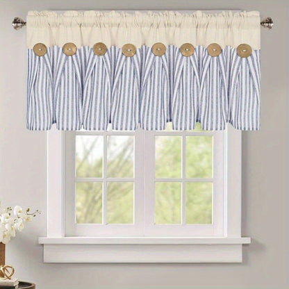 Semi Sheer Curtains Bohemian Linen Cotton Patchwork Grommet Top Window Drapes for Bedroom Living Room Kitchen Bathroom Cafe - Boho Country Cottage Style 4 Seasons 1 or 2 Panels