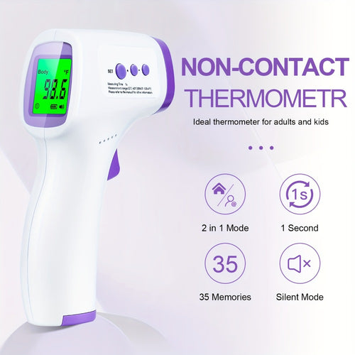 Non-Contact Forehead Thermometer Digital Infrared – 1-Second Instant Reading, Fever Alarm, 3-in-1 Forehead & Object Mode, FSA HSA Eligible, Silent & Memory Mode, 3 Backlights