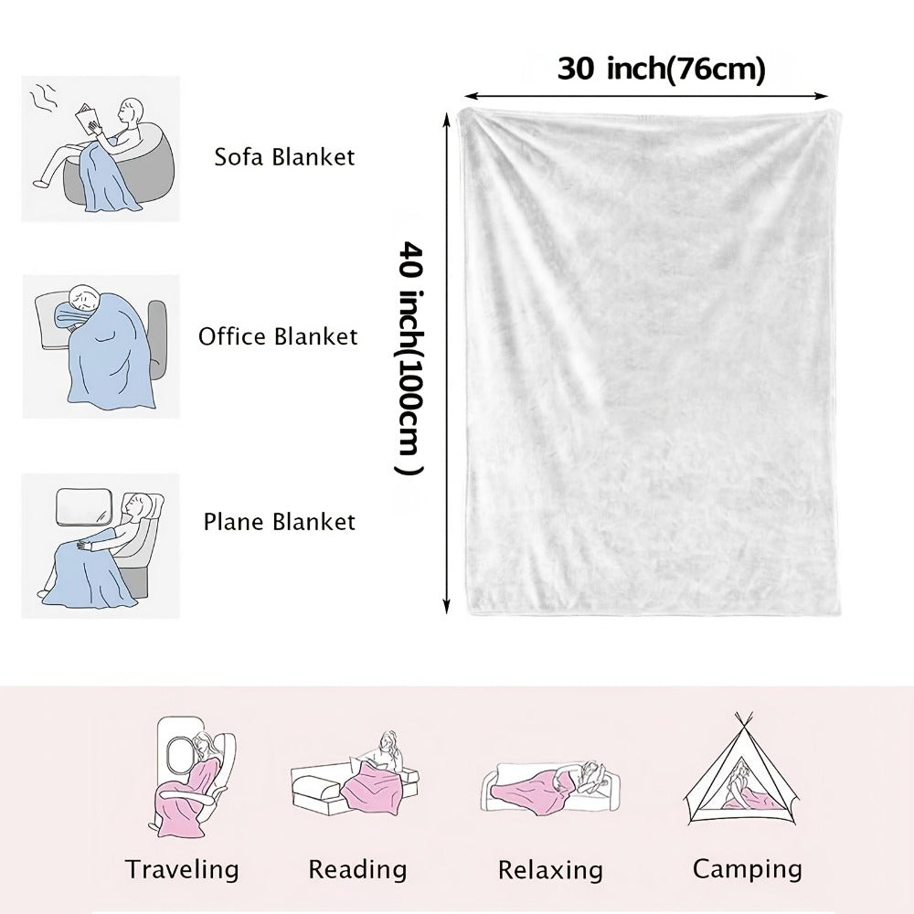 Floral Flannel Blanket – 280gsm Soft Warm Elegant Flower Print Bedspread for Sofa, Bed & Living Room, Machine Washable, 3 Sizes