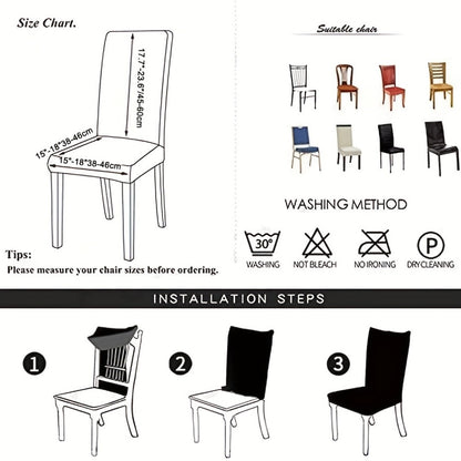 Dining Chair Covers Set of 4 6 Waterproof PU Leather Stretch Slipcover Oil Proof Universal Fit Chair Protector for Dining Room Kitchen Hotel Home Decor - 9 Colors