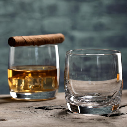 Crystal Rocks Glasses Set of 6 – 10.5oz Premium Whiskey Tumbler, Clear Bourbon Scotch Cocktail Drinking Glasses, Dishwasher Safe Old Fashioned Glassware for Home Bar, Restaurant, Gift for Men