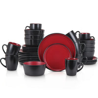 32pcs black and red