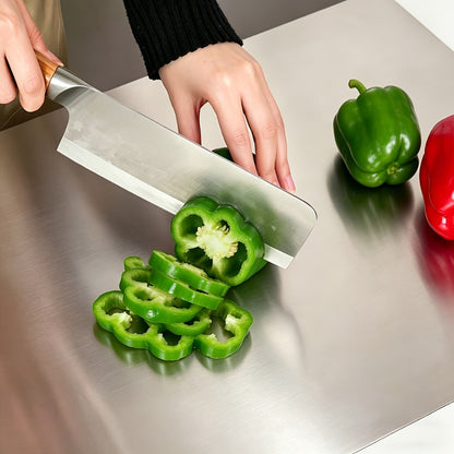 Stainless Steel Cutting Board & Rolling Pastry Board – Non-Slip Kitchen Prep Mat with Butcher Block Surface