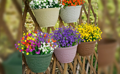 Artificial Flowers Outdoor UV Resistant 40 Bundles Fake Flowers for Home Garden Decor, Faux Floral Greenery Shrubs Plants for Party Table DIY Decoration Mix Colors