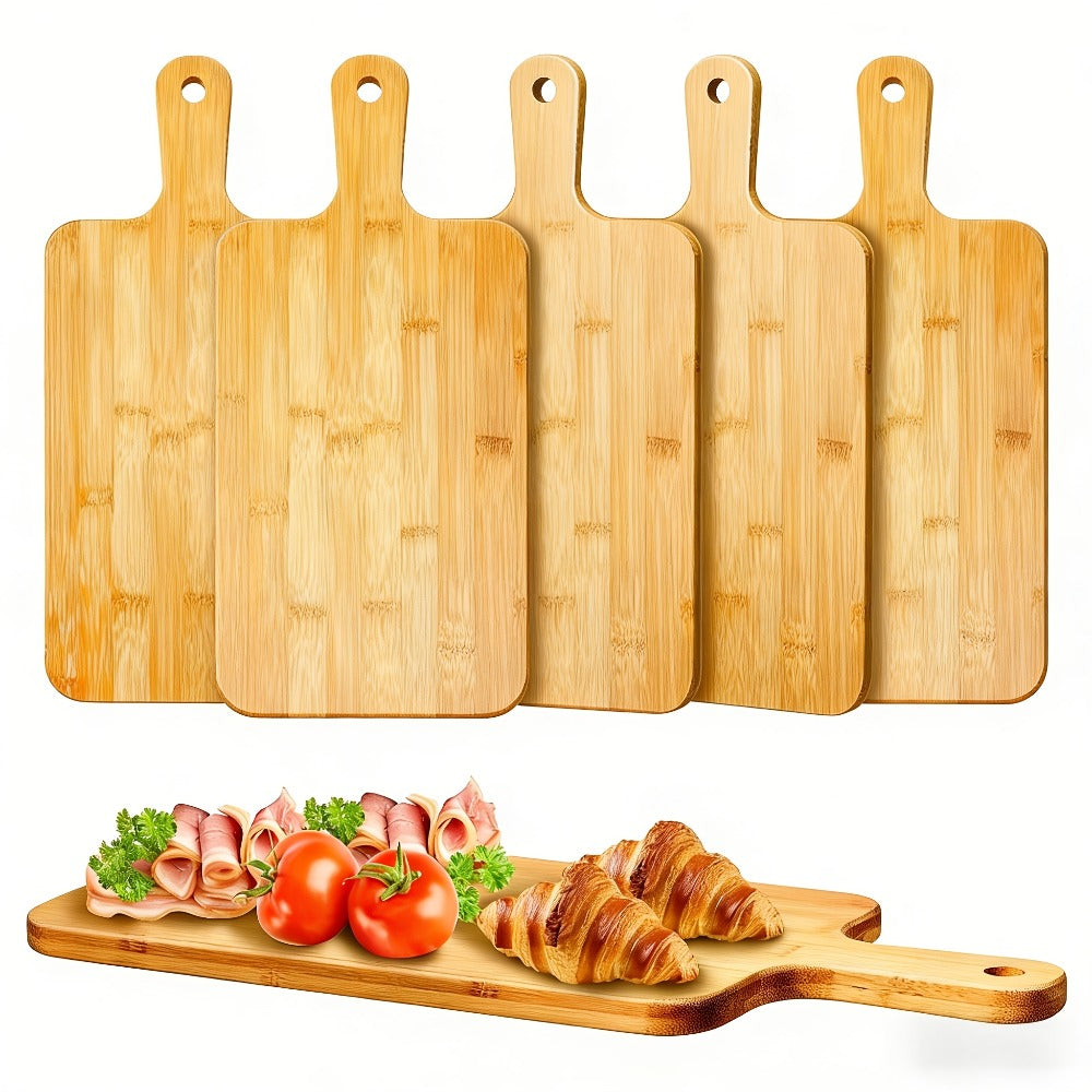 Acacia Wood Cutting Board Set with Handle – Large 15.7x7.8 Inch Kitchen Chopping Boards for Vegetables, Meat & Cheese, Dishwasher Safe, Durable Food Prep Board for Home Chefs, 5-Pack or 10-Pack