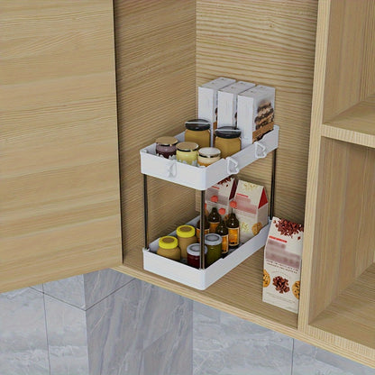 Under Sink Organizer 3-Pack 2-Tier Storage Rack – Bathroom Cabinet Organizer for Toiletries Cleaning Supplies Kitchen Spices