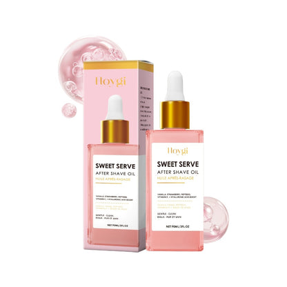 Post-Shave Hair Removal Oil for Women – Strawberry Scent, Hyaluronic Acid & Linolenic Acid, Moisturizing Skin Softener, Portable, 3.04 fl oz