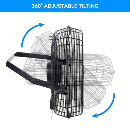 Wall Mounted Fan 18"/16" with 3 Speed Settings – Quiet Heavy Duty Electric Fan for Home, Garage & Industrial Use, Portable Shop Fan with Adjustable Tilt, Black or White