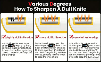 Electric Knife Sharpener USB Rechargeable Professional Knife Grinder & Polisher – Fast Sharpening for Chef Knives, Fruit Knives & Kitchen Blades, Portable Cordless Design for Home & Outdoor Use