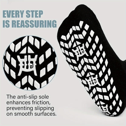 Anti-Slip Wide Socks for Swollen Feet 3 Pairs Grippy Sole Diabetic Non-Binding Breathable Edema Socks Reinforced Toe Heel Black White Grey Size 9-13 13-15