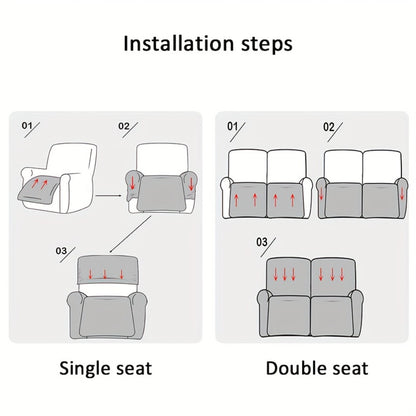 Recliner Chair Cover Elastic Jacquard Single Seat Armchair Slipcover Stretch Furniture Protector for Living Room Bedroom Office Relaxing Reclining Chair Sofa Cover Multiple Colors