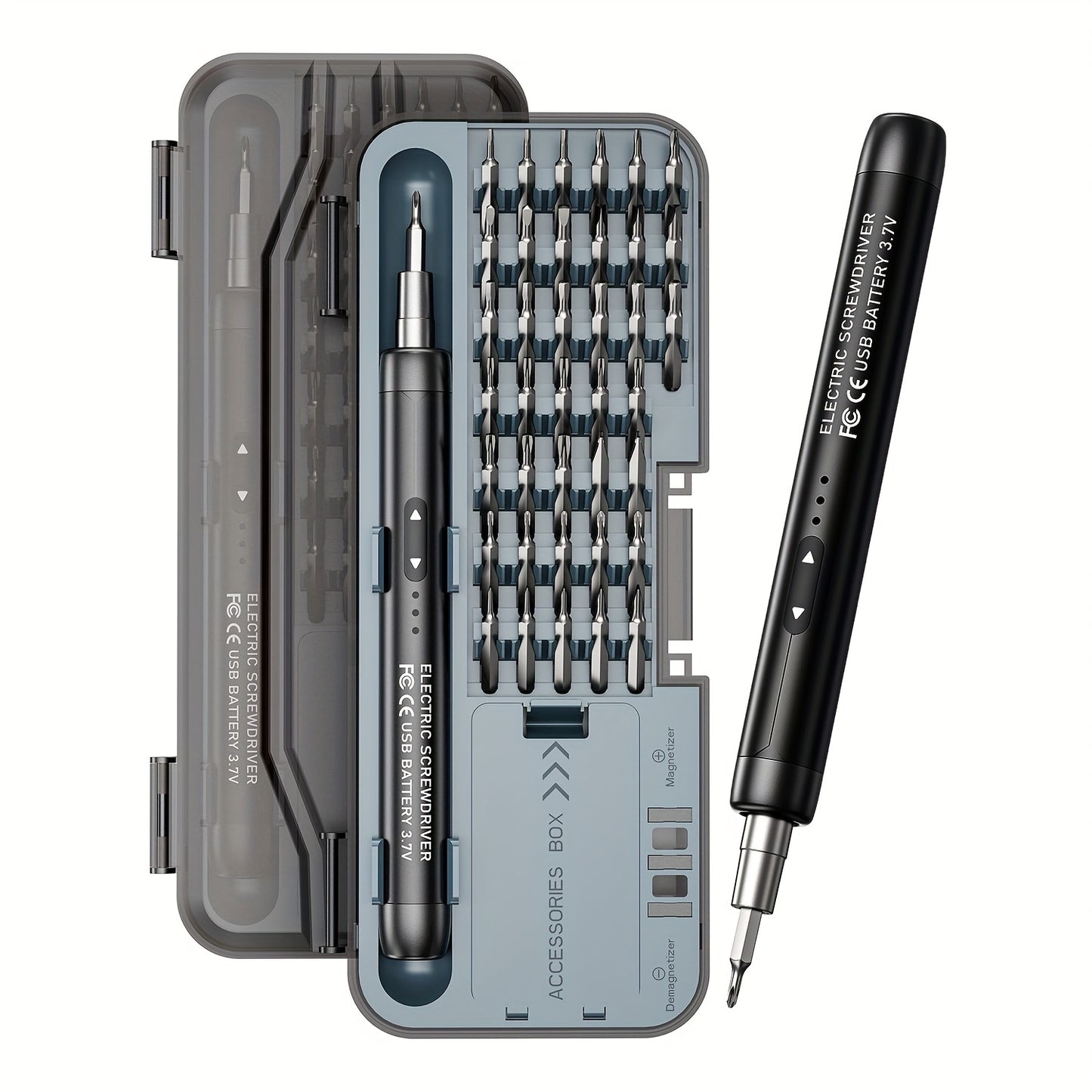 Electric Screwdriver Set 48-in-1, Cordless USB Rechargeable Precision Repair Kit with 38 Magnetic Bits for Phone, Laptop, Camera, Watch