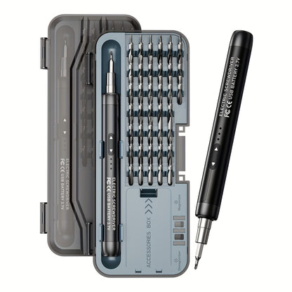 Electric Screwdriver Set 48-in-1, Cordless USB Rechargeable Precision Repair Kit with 38 Magnetic Bits for Phone, Laptop, Camera, Watch