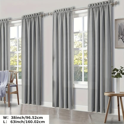 Blackout Curtains 4 Panels Thermal Insulated Room Darkening Drapes – Rod Pocket, Energy Saving, Solid Color for Bedroom & Living Room, 7 Colors & Multiple Sizes