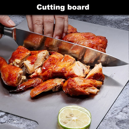 Stainless Steel Cutting Board Dual-Sided 9x13 Inch – Non-Slip Kitchen Chopping Board for Meat Vegetables Fish, Compact Design for RV Small Kitchen Home Chef
