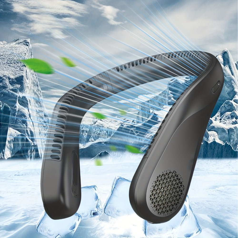 Neck Fan Portable Bladeless 360° Cooling, 16-Hour Battery Life, 4 Speed Settings, USB Rechargeable Hands-Free Wearable Personal Fan for Women and Men, Travel, Office, Outdoor, Camping and Stocking Stuffer