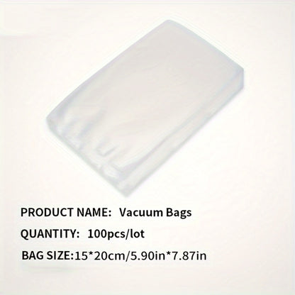 Micro Perforated Food Storage Bags 100 Pack - Breathable Ventilated Produce Bags for Fruits Vegetables Meat and Seafood, Refrigerator Fresh Keeping Bags for Longer Freshness, Available in 7 Sizes
