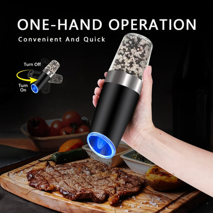 2pcs USB Rechargeable Electric Salt and Pepper Grinder Set with LED Light & Adjustable Coarseness, One-Hand Operation