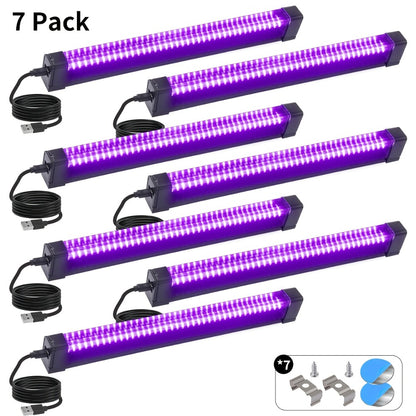 UV Black Light Bar 40 LED 385-400nm USB Plug 3 Modes Portable Blacklight for Glow Party Body Paint Fluorescent Poster Halloween Christmas Decor