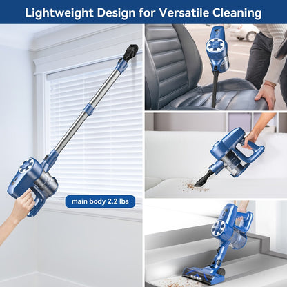 Cordless Vacuum Cleaner Stick Vacuum – MAX 70Kpa Suction, 45-Min Runtime, Anti-Tangle, 50.72oz Dust Cup, Rechargeable Wireless Vacuum for Hardwood Floor, Carpet & Pet Hair