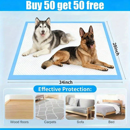 Super Absorbent Dog Training Pads XL XXL – Thick Leak-Proof Pet Pee Pads & Adult Incontinence Underpads, Buy 50 Get 50 Free, Fast Delivery