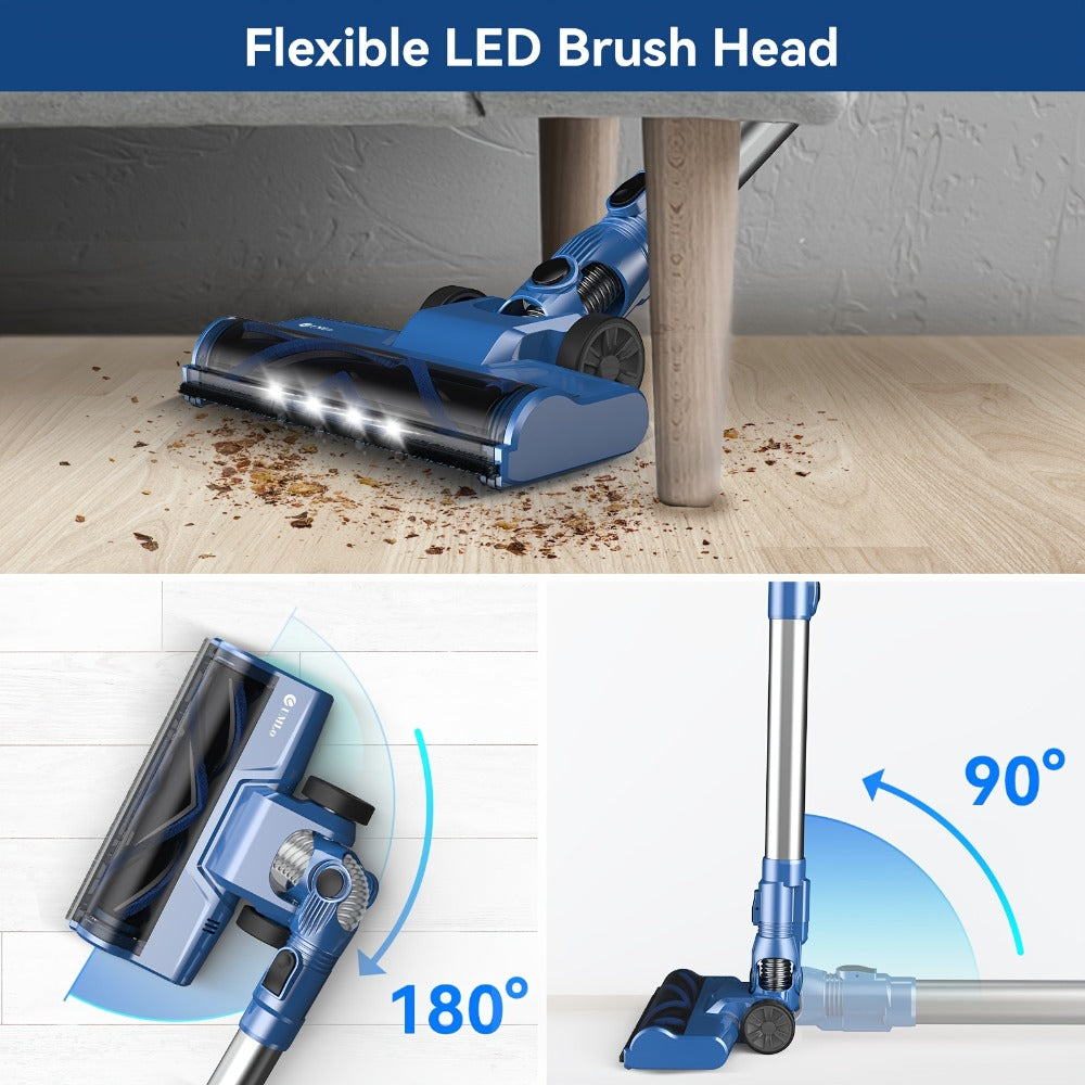 Cordless Vacuum Cleaner Stick Vacuum – MAX 70Kpa Suction, 45-Min Runtime, Anti-Tangle, 50.72oz Dust Cup, Rechargeable Wireless Vacuum for Hardwood Floor, Carpet & Pet Hair