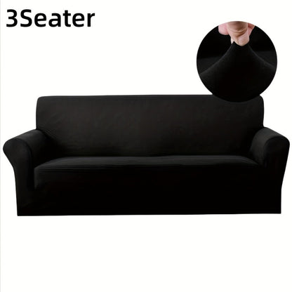 Elastic Anti-Slip Sofa Cover - Stretch Pet Friendly Couch Slipcover with Cat Paw Protection, Easy Care Fabric for Living Room Bedroom Office, 7 Colors 1-4 Seater