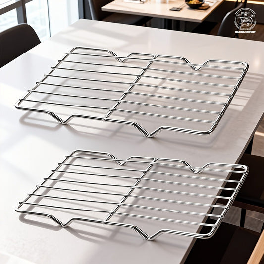 Cooling Rack 2pcs, Heavy Duty Carbon Steel Baking Rack for Cookies, Cakes and Roasting, Oven Safe Wire Rack for Grilling Turkey, Fits Standard Baking Sheet, for Home and Commercial Kitchen Use