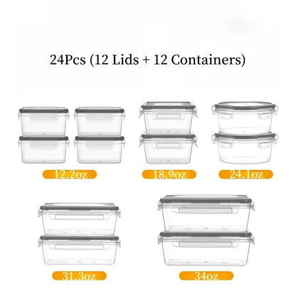 Food Storage Containers with Lids Airtight Plastic Meal Prep Containers Stackable Leak Proof BPA Free for Pantry Kitchen Refrigerator Freezer with Labels