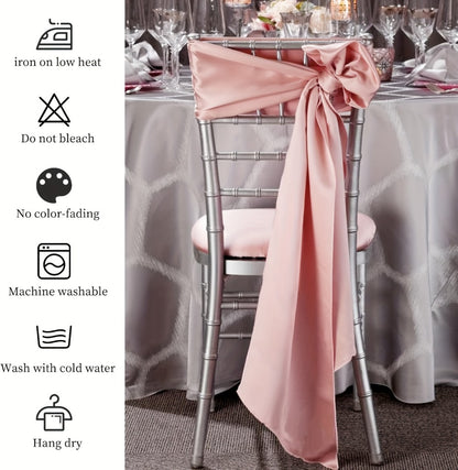 100pcs Satin Chair Sashes Bows for Wedding Banquet Party Event Decoration – 13 Colors, 18×275cm