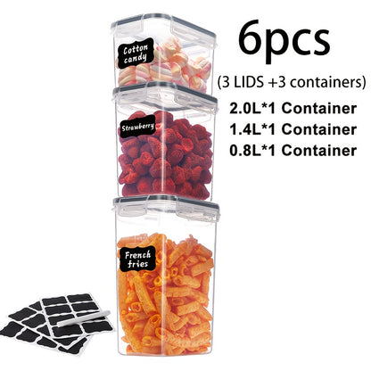 Food Storage Containers with Flip Top Lids - Airtight Plastic Jar Set for Pantry Kitchen Organization, Includes Reusable Labels and Marker, Dishwasher Safe, Available in 6, 12, 14, 20, 48 and 84 Piece Sets for Home Travel and Outdoor Use
