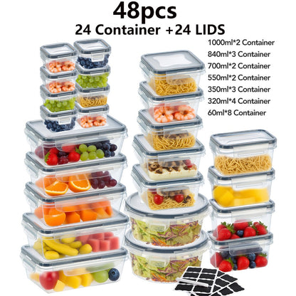 Pantry Storage Containers with Lids Labels and Markers - Airtight Kitchen Food Storage Set for Sugar Flour Pasta Grains Nuts Coffee Tea Beans Baking Supplies Organization