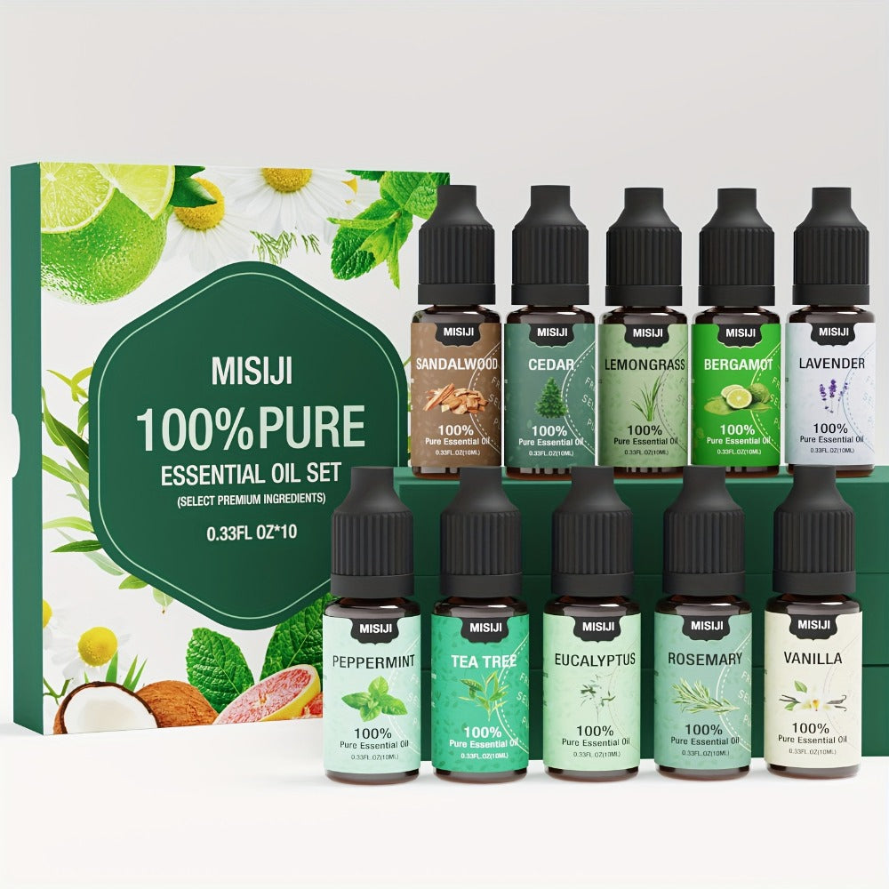Essential Oils Set for Diffuser – Rosemary Aromatherapy Scented Oils for Home Air Freshening, Humidifier, Candle Making & Laundry, Perfect Valentine's Day Gift for Women (6/10/20 x 0.34oz)
