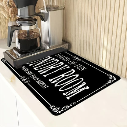 Dish Drying Mat Super Absorbent Anti-Slip Kitchen Countertop Mat Quick Dry Bowl Plate Tableware Drying Pad for Kitchen Living Room