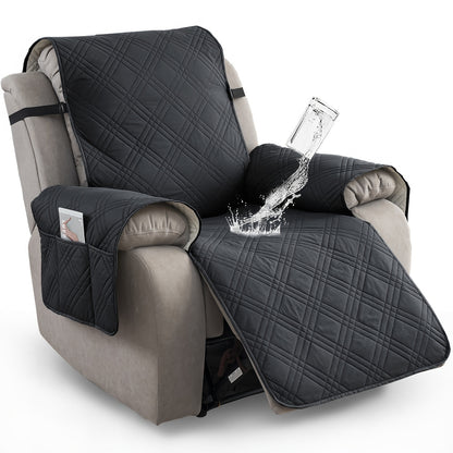 Recliner Chair Cover Waterproof Non-Slip Sofa Slipcover with Pocket Pet Scratch Resistant Washable Furniture Protector for Living Room Multiple Colors