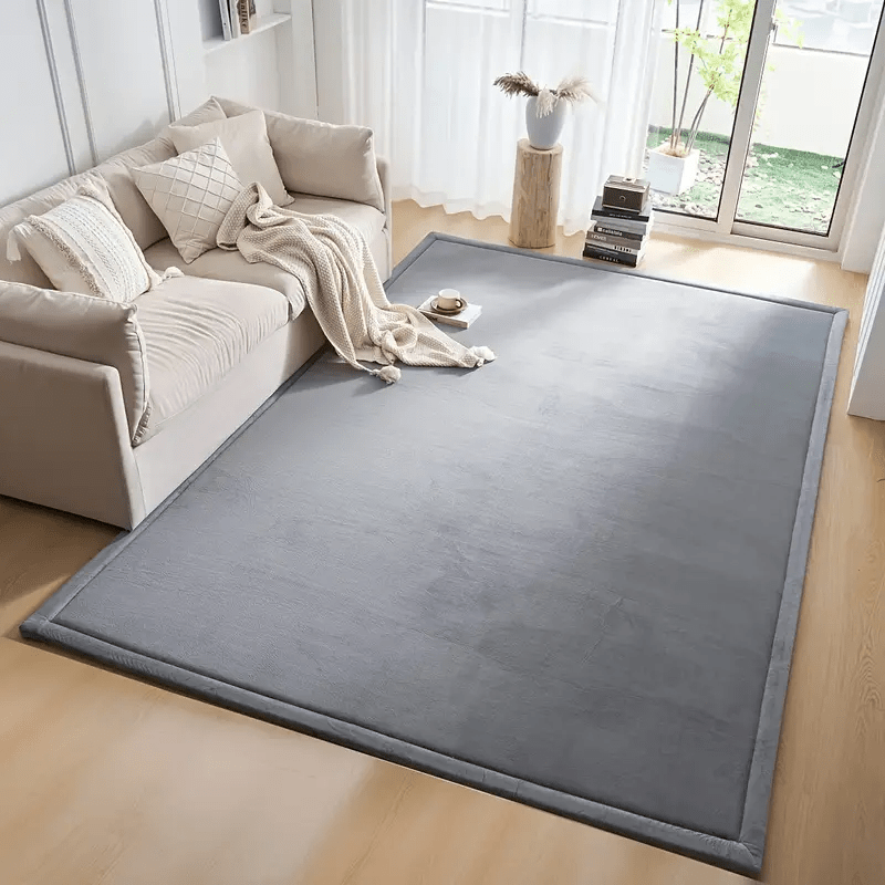 Memory Foam Area Rug Tatami Mat Non-Slip Coral Velvet Floor Mat for Living Room Bedroom Kids Playroom Yoga — Multiple Sizes & Colors