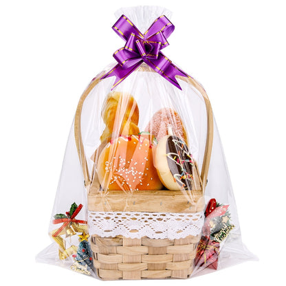 Cellophane Bags 50-Pack Large 18x30 Inch Transparent Gift Basket Wrap Bags – Clear Cellophane Wrapping for Christmas, Holidays & Gift Packaging
