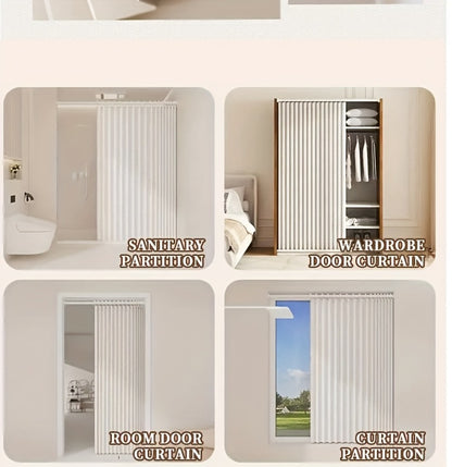 Magnetic Room Divider Curtain Doorway - Rodless Bohemian Striped Door Curtain, 210GSM Thickened Polyester, Natural Drape, Space Partition for Living Room Bedroom Kitchen, Machine Washable, No Rod Needed