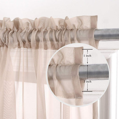 Sheer Curtains 2 Panels Rod Pocket – Light Filtering Privacy Window Drapes for Living Room Bedroom Modern Home Decor