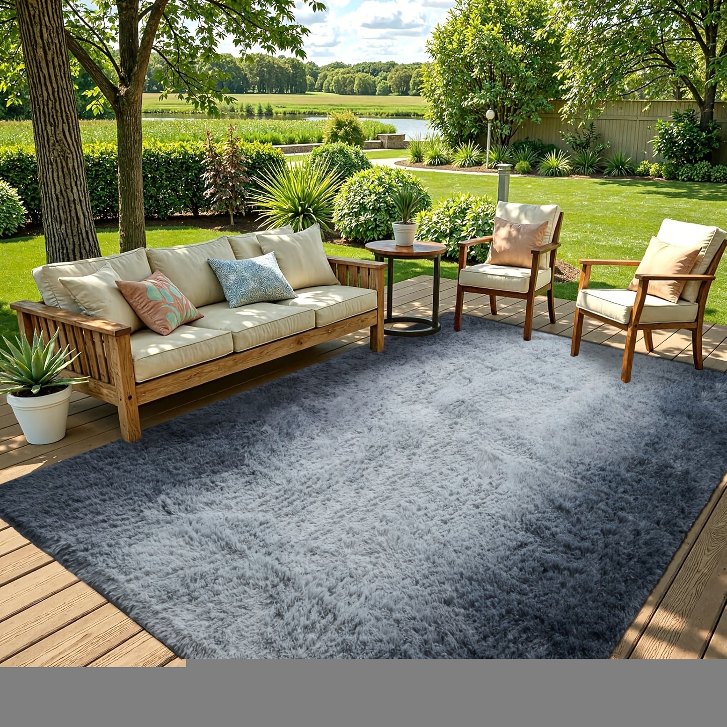 Non-Slip Area Rug Fluffy Soft Carpet - Modern Home Decor Floor Mat for Living Room, Bedroom, Kitchen & Bathroom | Easy Clean Cute Plush Rug in Multiple Colors & Sizes | Indoor Anti-Slip Floor Decoration