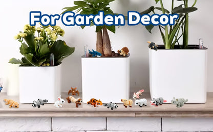 3D Printed Animal Figurines Set 21pcs, Mini Movable Joints Realistic Collectible Animal Statues for Adults, Home Office Desk Decoration Display & Gift