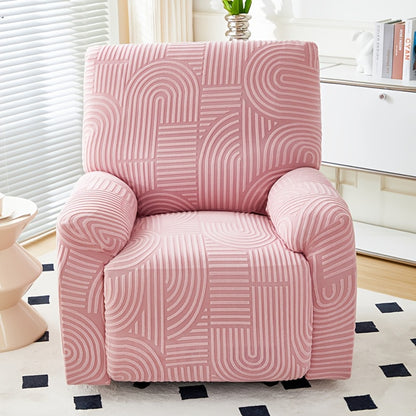 Recliner Chair Cover Elastic Jacquard Single Seat Armchair Slipcover Stretch Furniture Protector for Living Room Bedroom Office Relaxing Reclining Chair Sofa Cover Multiple Colors