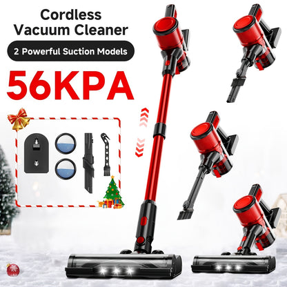 Cordless Stick Vacuum Cleaner 56-68Kpa – Lightweight 8-in-1 Handheld Vacuum with Rechargeable Battery, 45 Min Runtime for Hard Floors, Carpets & Pet Hair