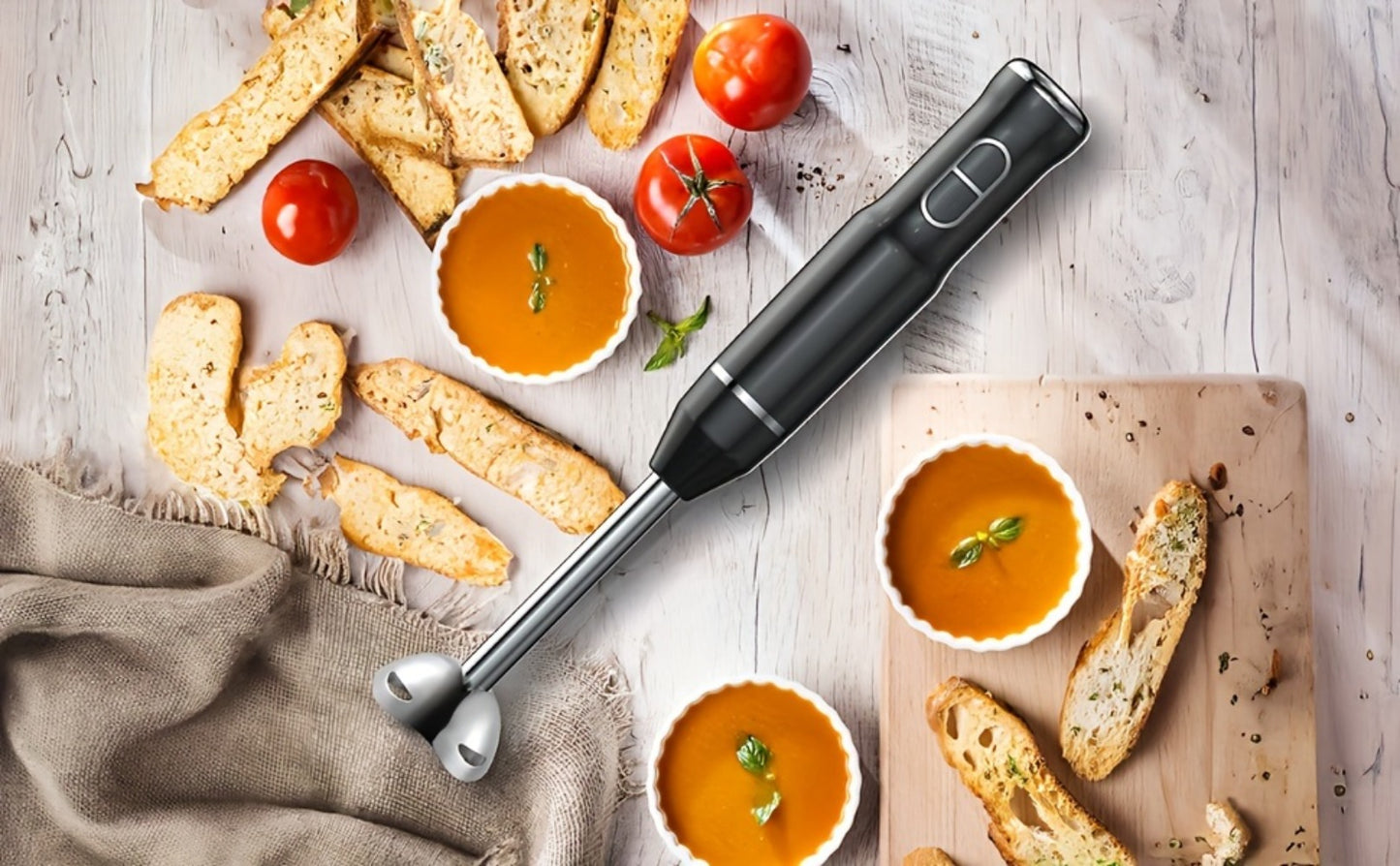 Immersion Blender 400W Handheld Stick Mixer with 2 Speeds & Turbo Mode 304 Stainless Steel Blades – Corded Hand Blender with Detachable Base for Soup Smoothie Puree Baby Food