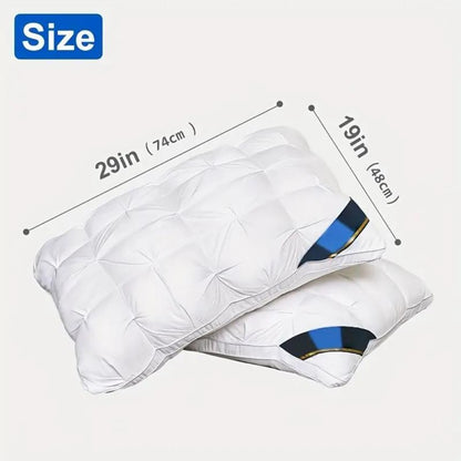 Hotel Quality Pillow Soft Polyester Fiber Deep Sleep Neck Support - No Collapse All Season Machine Washable Satin Cover Zipper Closure White Grey 1pk 4pk Bed Pillow for Home Hotel Bedroom