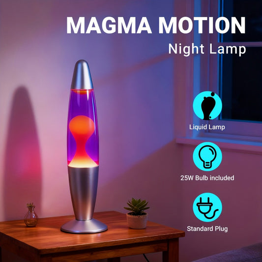 Lava Lamp 16 Inch for Bedroom Living Room Office, Relaxing Liquid Motion Lamp with Purple Water Yellow Wax, Retro Night Light Home Decor Accent